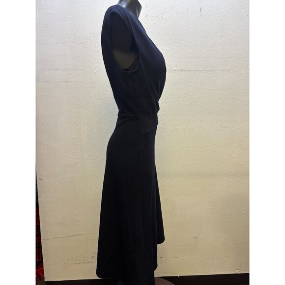 London Times Navy Cap Sleeve Dress Size 12 - Picture 3 of 6